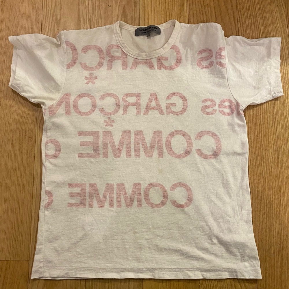 Comme Des Garçons x Good Design Shop t-shirt, inside out reverse screen print L